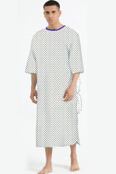 UNISEX DIAMOND YELLOW/BLUE PRINTED PATIENT GOWN STYLE BORAS