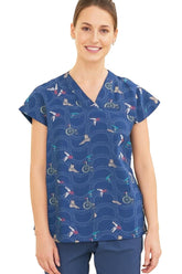 PROFESSIONAL FEMALE PRINTED SCRUB TOP / PLAYFUL PRINTS SCRUB TOP