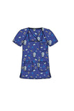 PROFESSIONAL FEMALE PRINTED SCRUB TOP / PLAYFUL PRINTS SCRUB TOP