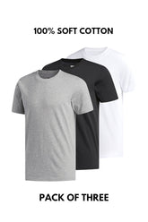 Men Cotton Blended Half Sleeve Casual T-Shirts (Pack of 3) - Professional AE