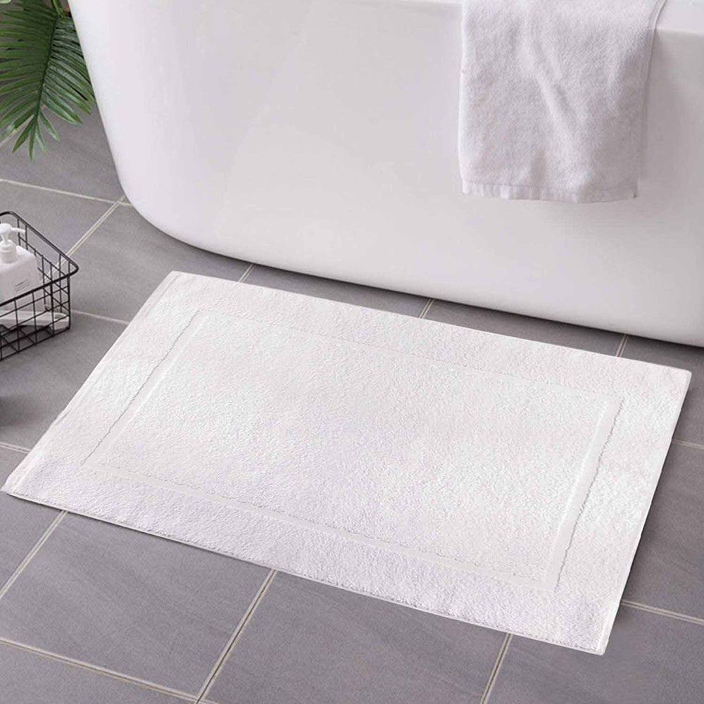 WHITE COTTON PROFESSIONAL BATH MAT (500GSM & 600GSM)