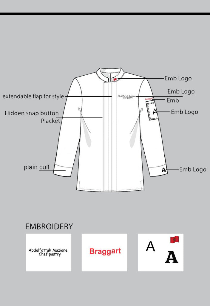 CUSTOMIZED CHEF JACKET DESIGN A WHITE