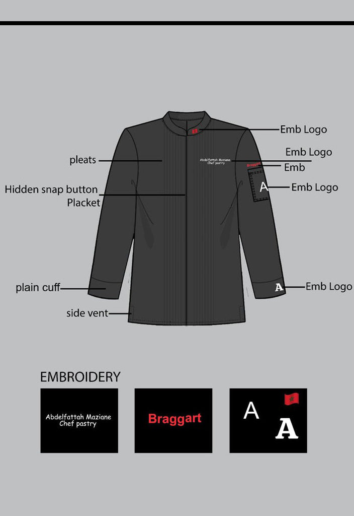 CUSTOMIZED CHEF JACKET DESIGN B  BLACK