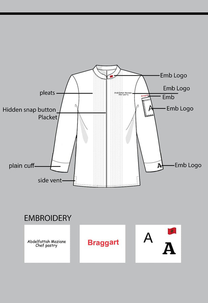 CUSTOMIZED CHEF JACKET DESIGN B WHITE