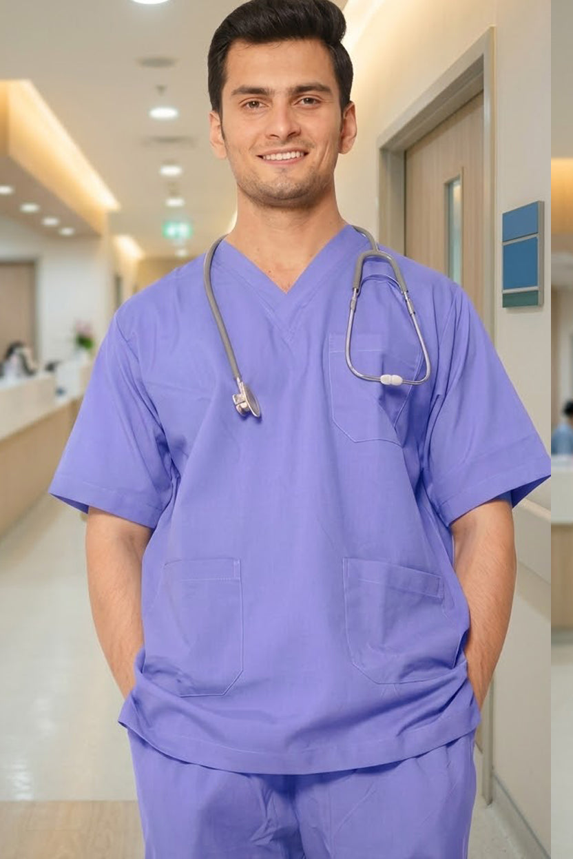 PROFESSIONAL Al-AIN SCRUB SUIT / V-NECK TWILL COTTON AL-AIN SCRUB SUIT (MADE IN UAE)