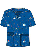 PROFESSIONAL UNISEX PRINTED SCRUB TOP / PLAYFUL PRINTS SCRUB TOP