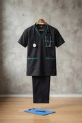 PROFESSIONAL UNISEX DUBAI SCRUB SUIT / V- NECK TOP SIZE INDICATOR DUBAI SCRUB SUIT(MADE IN UAE)