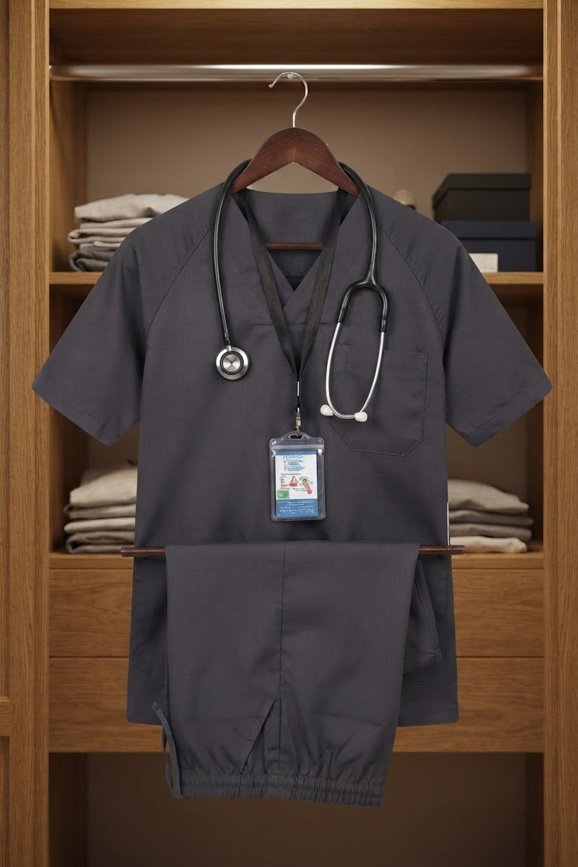 PROFESSIONAL UNISEX GERMAN SCRUB SUIT / OVERLAP V-NECK GERMAN SCRUB SUIT