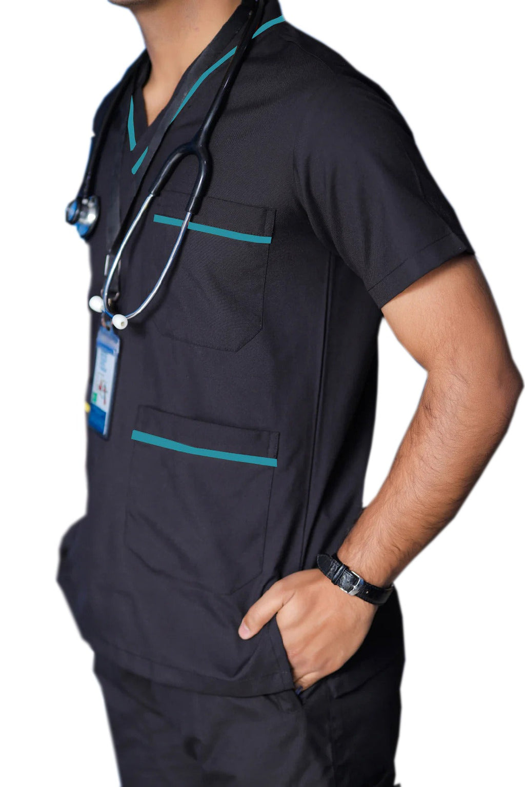 PROFESSIONAL UNISEX DUBAI SCRUB SUIT / V- NECK TOP SIZE INDICATOR DUBAI SCRUB SUIT(MADE IN UAE)