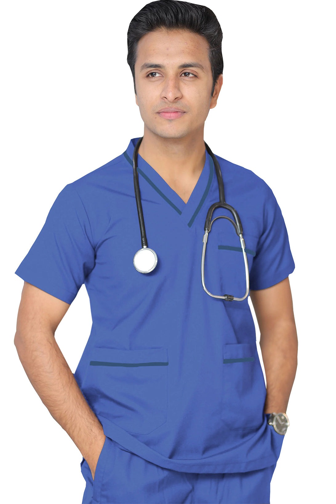 PROFESSIONAL UNISEX DUBAI SCRUB SUIT / V- NECK TOP SIZE INDICATOR DUBAI SCRUB SUIT(MADE IN UAE)