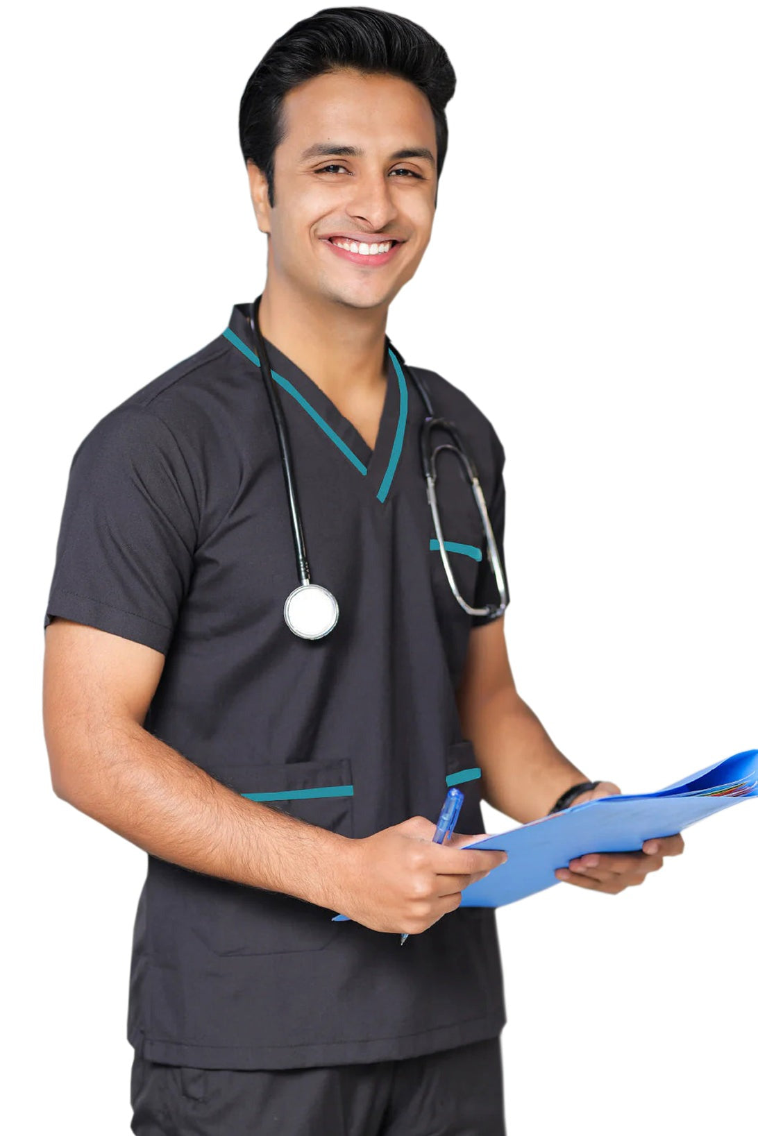 PROFESSIONAL UNISEX DUBAI SCRUB SUIT / V- NECK TOP SIZE INDICATOR DUBAI SCRUB SUIT(MADE IN UAE)