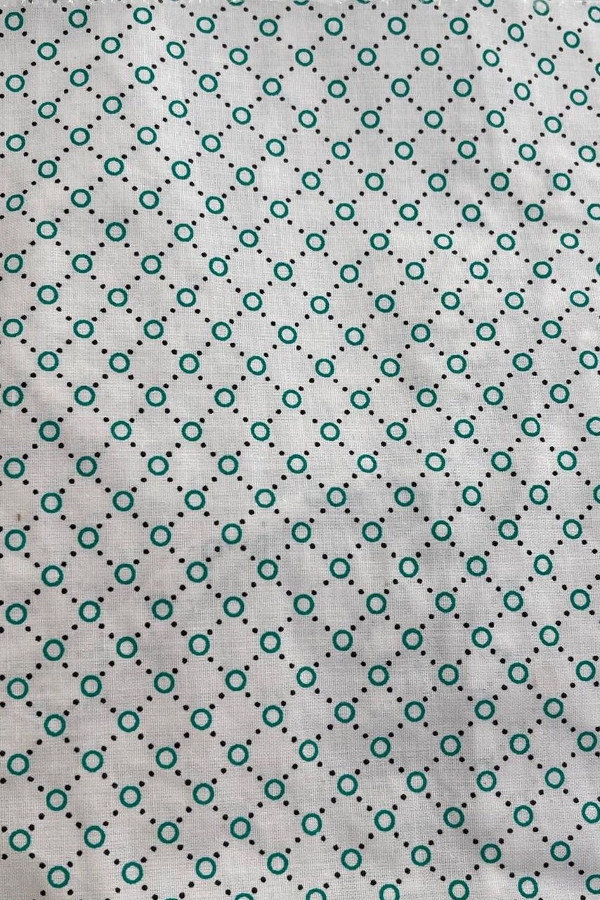 UNISEX GREEN RING DOT PRINTED PATIENT GOWN STYLE BORAS