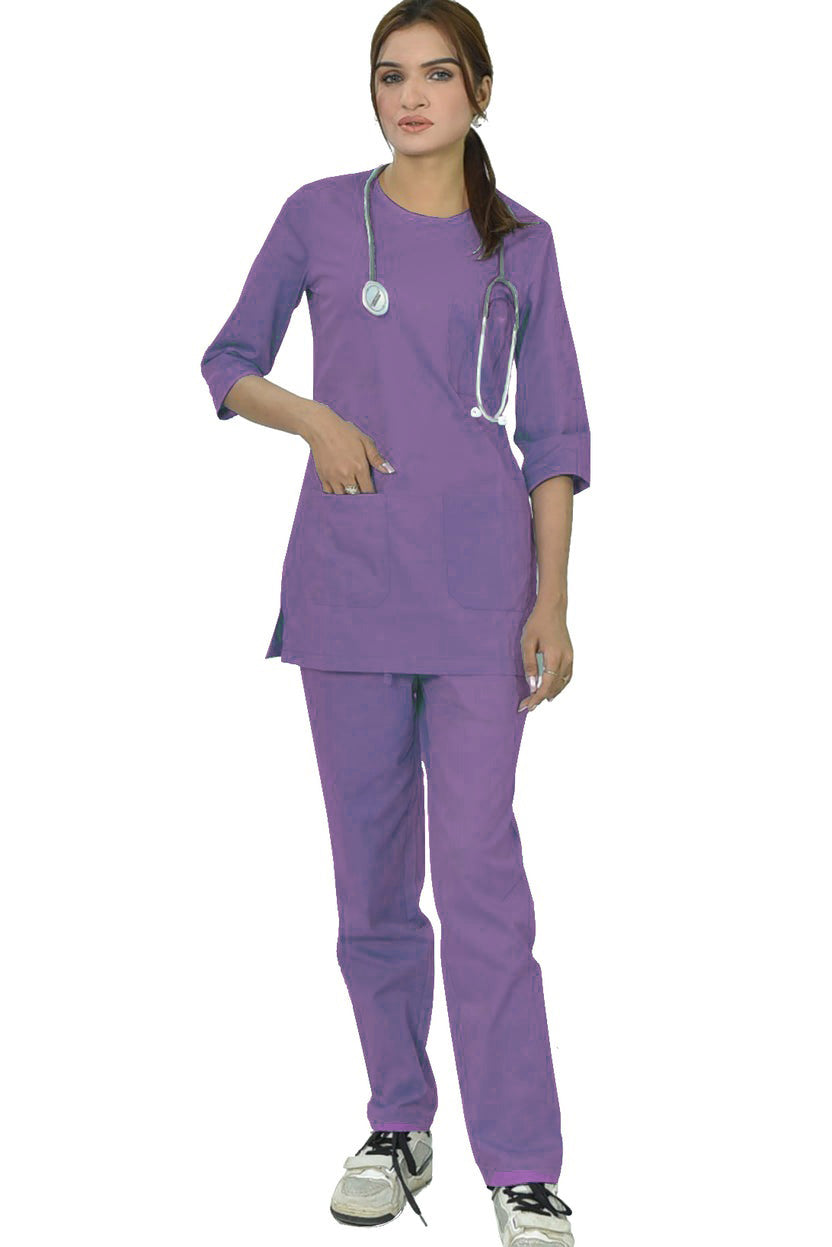 PROFESSIONAL FEMALE SALIMA SCRUB SUIT / ROUND NECK QUARTER SLEEVE SALIMA SCRUB SUIT