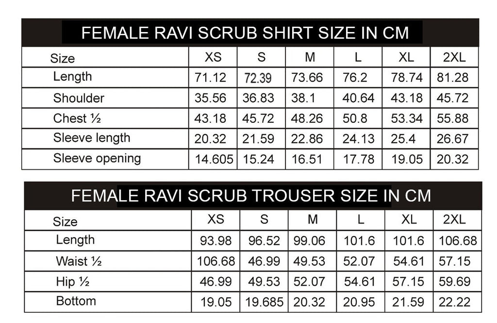 PROFESSIONAL FEMALE RAVI SCRUB SUIT / RAVI ACTIVEFLEX SCRUB SUIT
