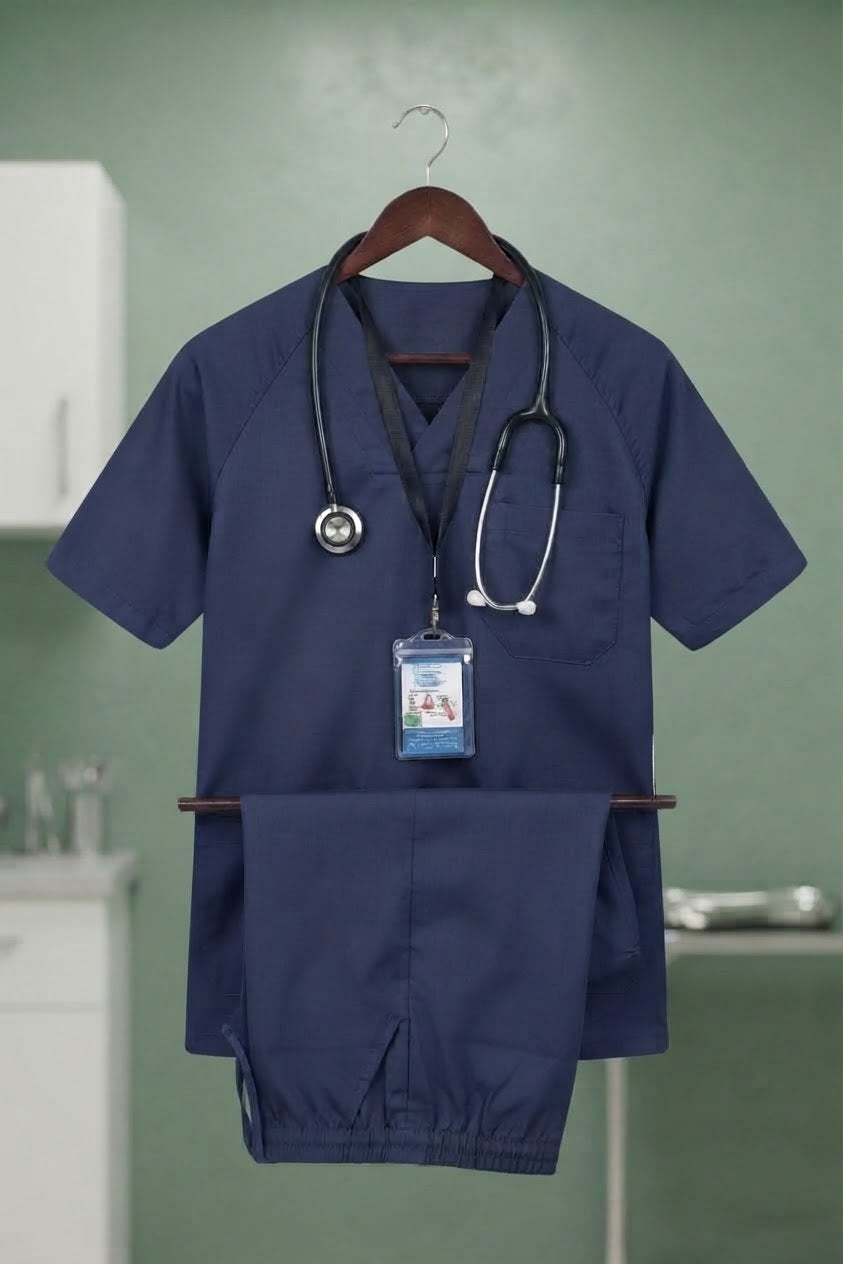 PROFESSIONAL UNISEX GERMAN SCRUB SUIT / OVERLAP V-NECK GERMAN SCRUB SUIT