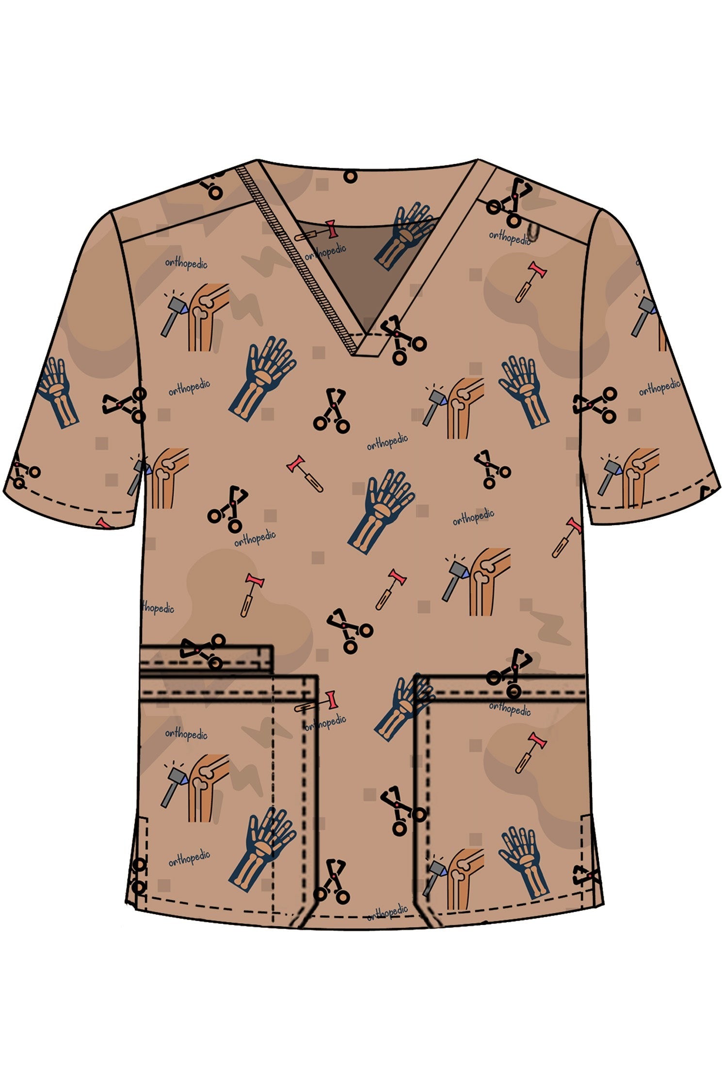 PROFESSIONAL UNISEX PRINTED SCRUB TOP / PLAYFUL PRINTS SCRUB TOP