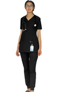 PROFESSIONAL FEMALE ZIPPER OSLO SCRUB SUIT / V-NECK MEDICAL SCRUB SUIT (MADE IN UAE)