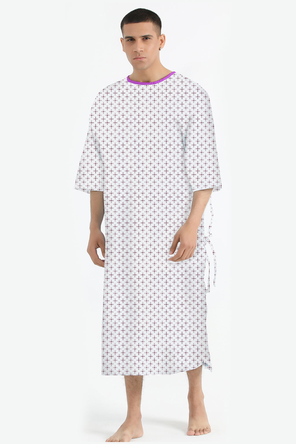 UNISEX STAR PINK PRINTED PATIENT GOWN STYLE BORAS