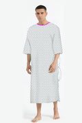 UNISEX GREEN RING DOT PRINTED PATIENT GOWN STYLE BORAS