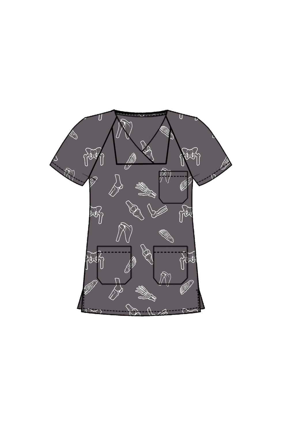 PROFESSIONAL FEMALE PRINTED SCRUB TOP / PLAYFUL PRINTS SCRUB TOP