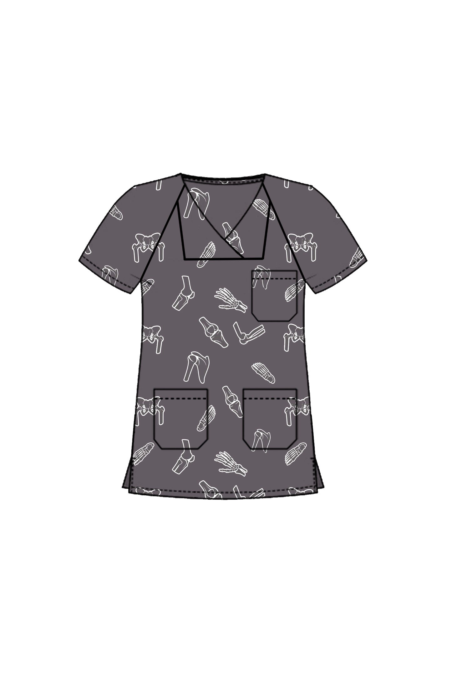 PROFESSIONAL FEMALE PRINTED SCRUB TOP / PLAYFUL PRINTS SCRUB TOP