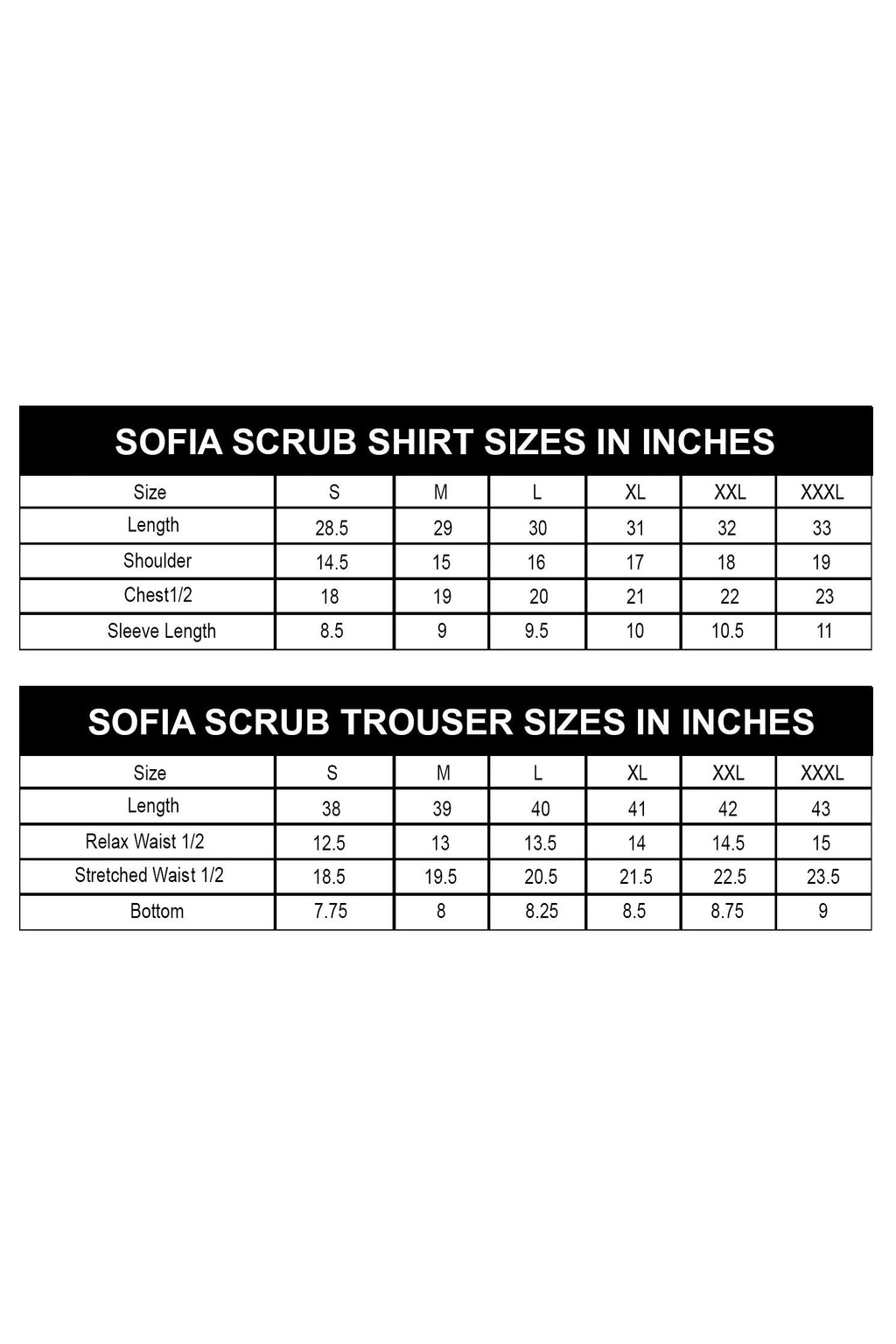 PROFESSIONAL FEMALE SOFIA SCRUB SUIT / SHORT LENGTH SLEEK SOFIA SCRUB SUIT