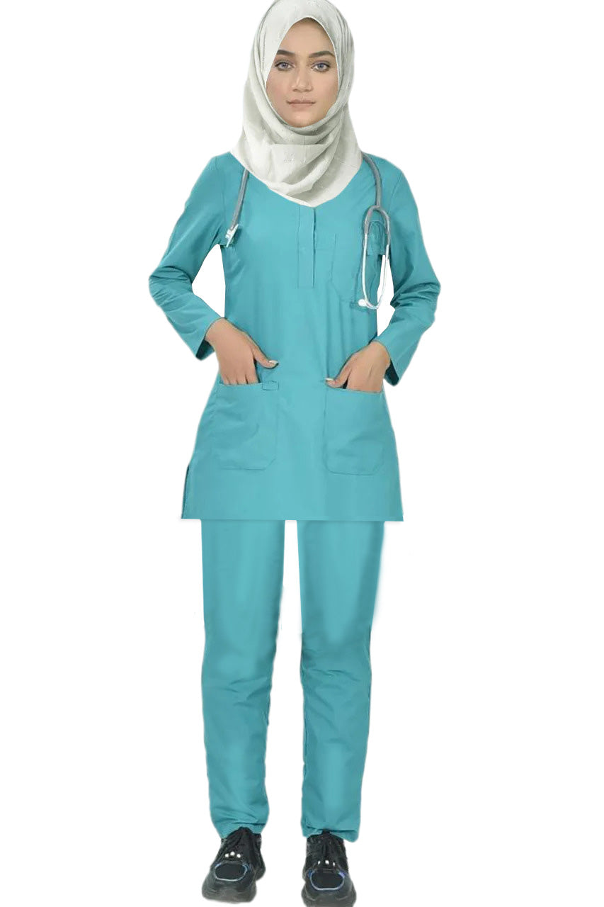PROFESSIONAL FEMALE SOFIA SCRUB SUIT / SHORT LENGTH SLEEK SOFIA SCRUB SUIT